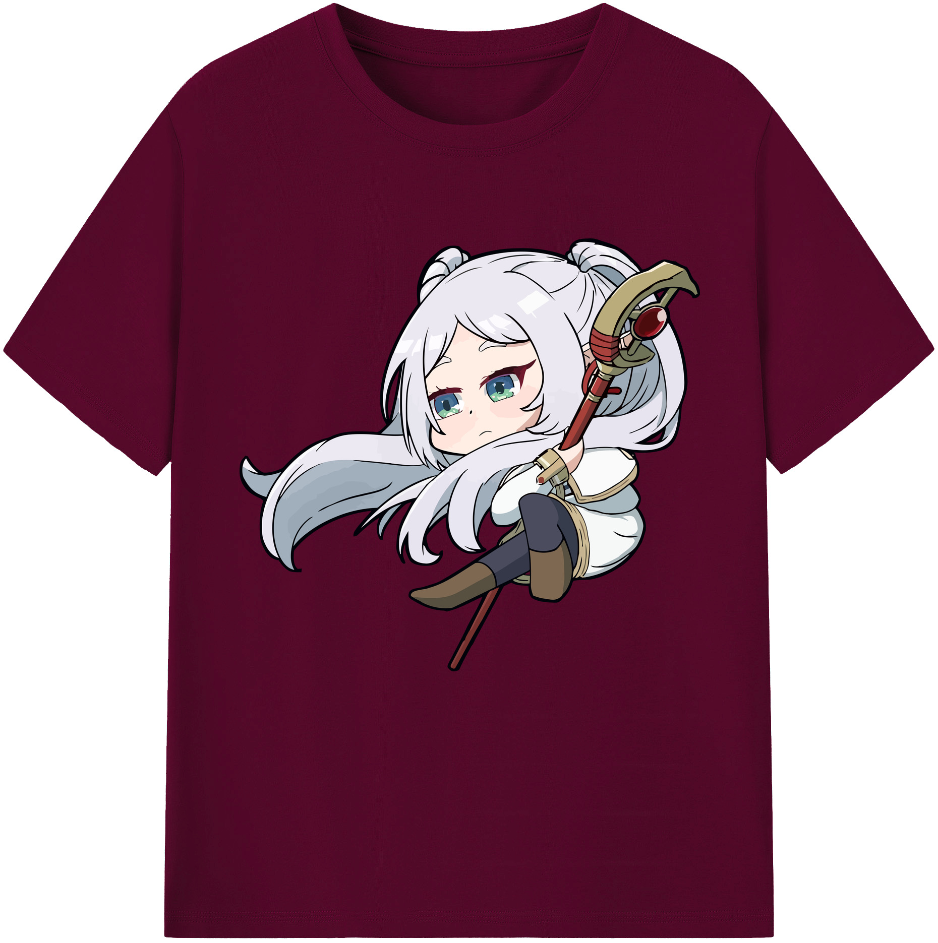 （画像用） 葬送のフリーレン Frieren レディースカジュアルプリントTシャツ（綿100％）